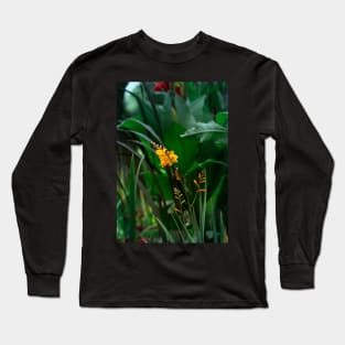 Orange flowers at an autumn garden Long Sleeve T-Shirt